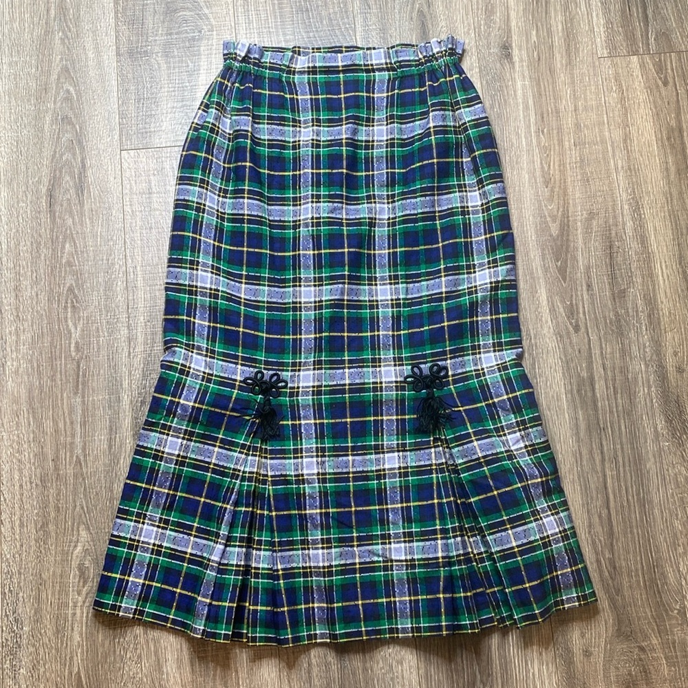 Cullinane Celtic plaid Renaissance vintage skirt, size Medium